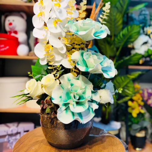 ISLAK ORKİDE BÜYÜK BOY SAKSI ÇİÇEĞİ YAPAY