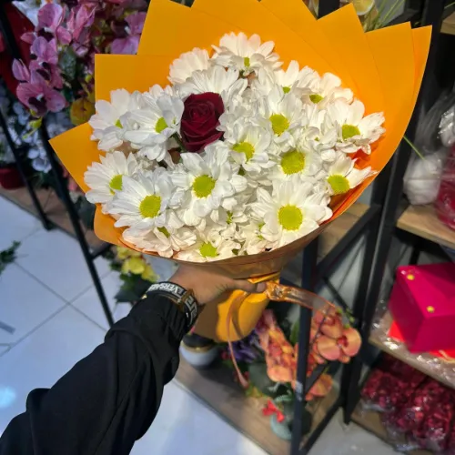 PAPATYA & TEK DAL GÜL BUKETİ