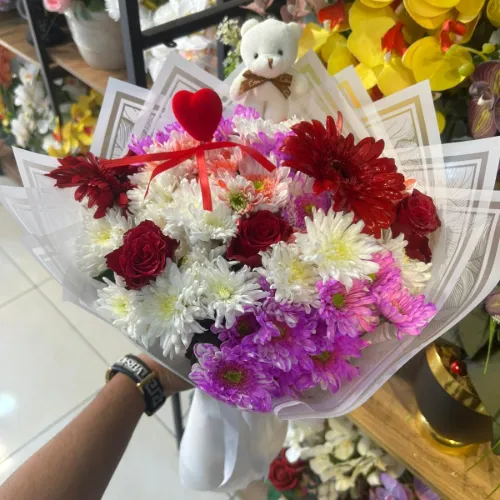 KARIŞIK ÇEŞİT ÇİÇEK BUKETİ CANLI