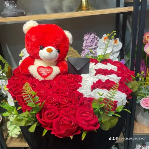 KİŞİYE ÖZEL KALPLİ KUTU & KÜÇÜK BOY AYICIK