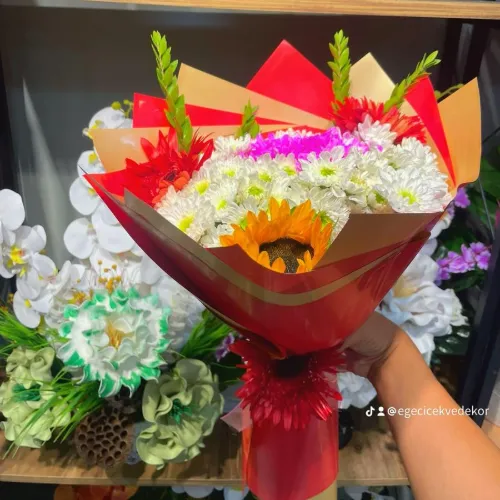 KARIŞIK PAPATYA BUKETİ RENKLİ