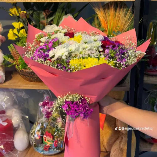 BÜYÜK BOY MİX PAPATYA BUKETİ