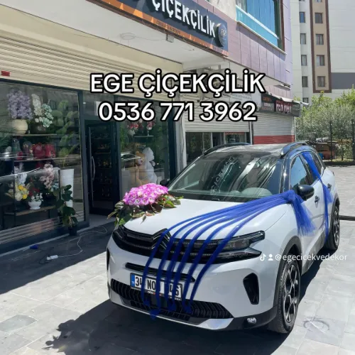 GELİN ARABASI ÇİÇEKLİ YAZILI