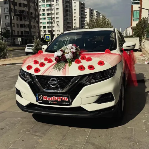 GELİN ARABASI ÇİÇEKLİ YAZILI